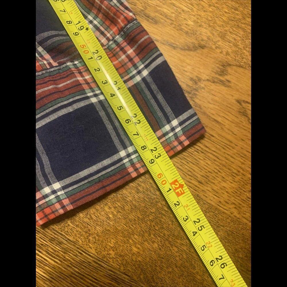 Vtg C Hart Button Up Shirt Big Men 1XL Blue Red Plaid Pearl Snap Western Cowboy - Picture 7 of 9
